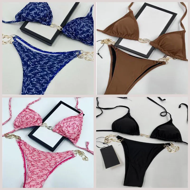 Mode Bikini designer simma Dam Baddräkter bikini set Flerfärgad Sommartid Strand Baddräkter Vind Badkläder Stor storlek