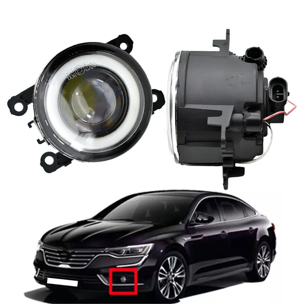 2 pcs estilo anjo olho led lente dianteiro lâmpada de pára-choques 12 v h11 luz de nevoeiro para renault espanador megane 2-3 fluência koleos kangoo 2003-2015