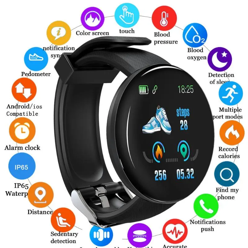 BT4.0 Smart Watch Sömnövervakning Fitness-Tracker Vattentät Armband Handled För Android Square Smartwatch Armband