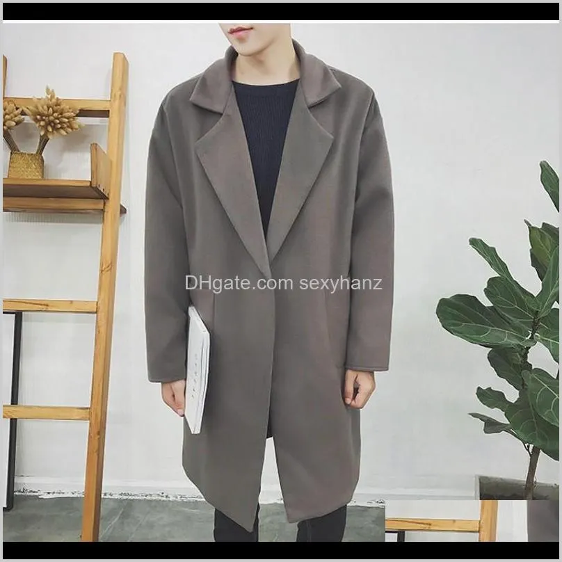winter warm oversized wool trench coat for men thick loose fit casaco masculino long jacket comfort casual wool outwear overcoat
