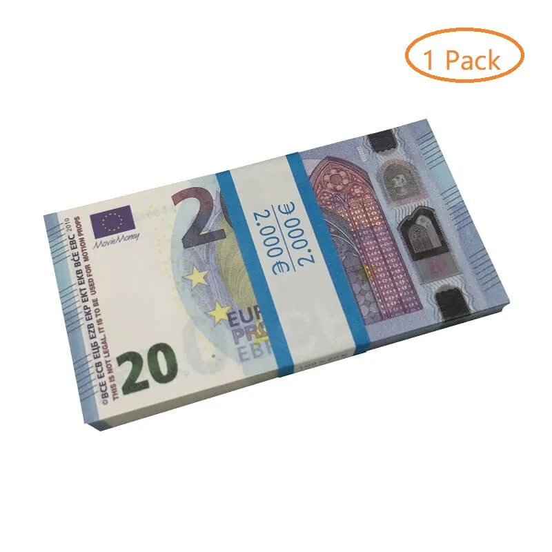 2022 Faux billets de banque 5 10 20 50 100 dollars Euros réalistes accessoires de barre de jouets copie monnaie film argent Faux-billets 100 pièces PackWBRG8TK9