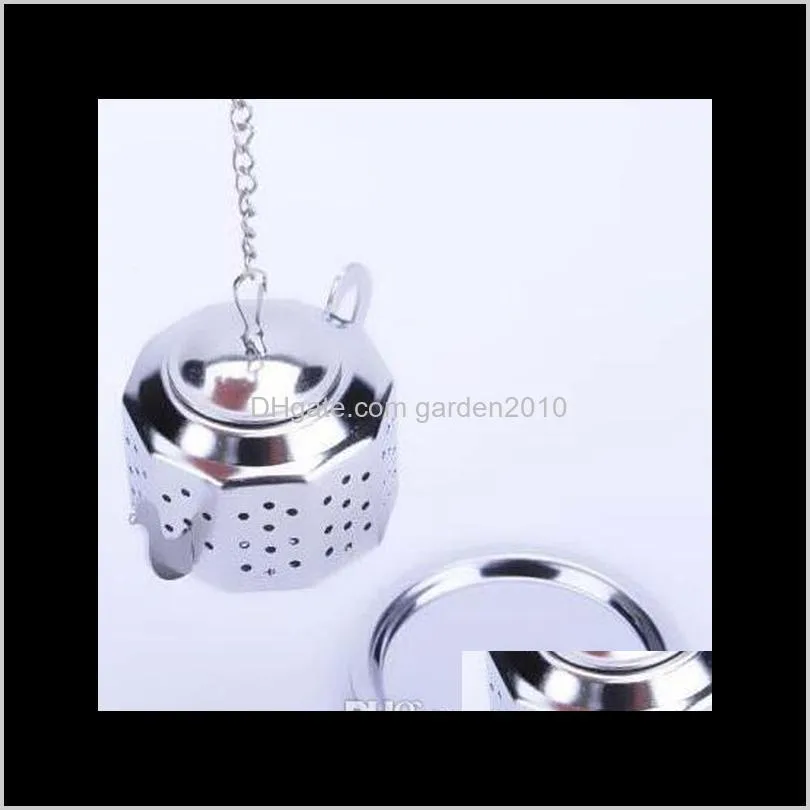 super cute and useful 304 stainless steel silvery teapot shape tea infuser strainer tool wholesales