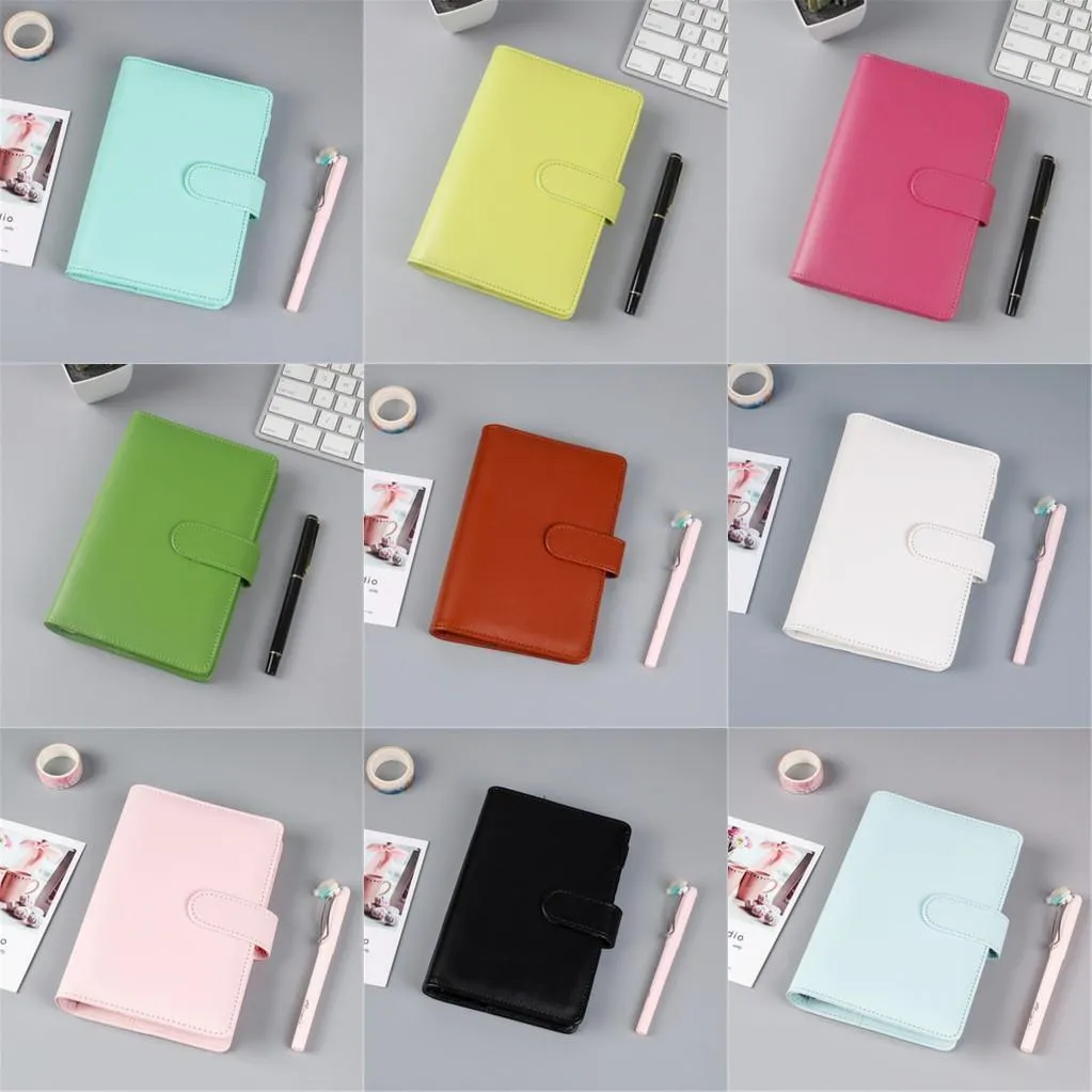 US Stock A5/A6 Creative Waterproof Macarons Christmas Decorations Binder Hand Ledger Notebook Shell Loose-leaf Notepad Diary Stationery Cover School Office