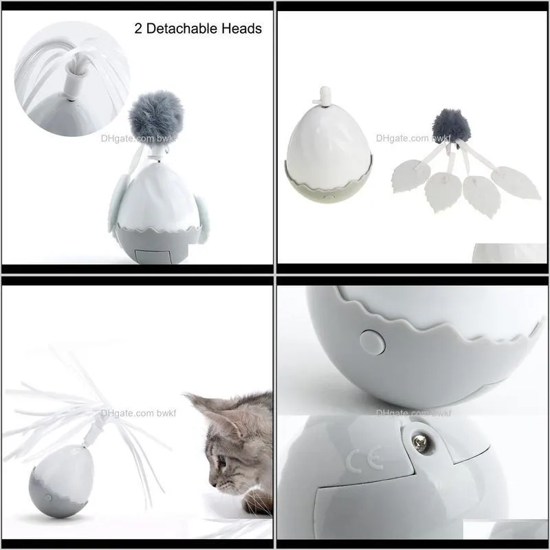 electric cat toys ball interactive motion pet cat tumbler feather toy rotating rolling automatic chase toy kitten cat products 201217