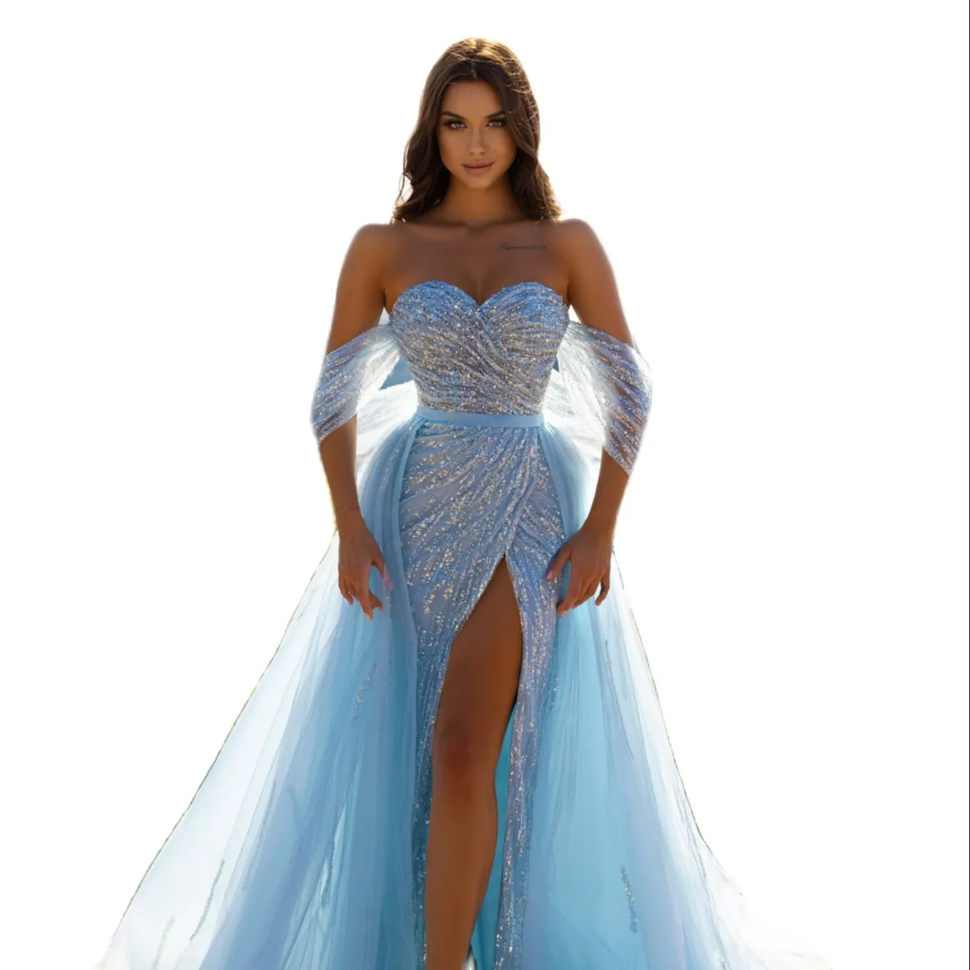 Robe Maxi Sirène Marron Chocolat Avec Ceinture Tressée - Marque Sky - Taille S - Neuf Sans étiquettes