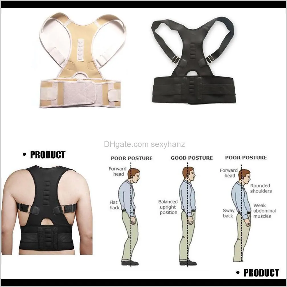 2018 new design posture corrector support magnetic back shoulder brace belt adjustable men women shapers women shaper belts