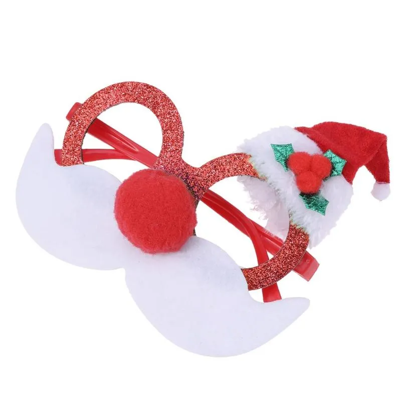 Décoration de fête 1pc lunettes cadre attrayant chapeau de noël barbe belle lunettes de soleil décor drôle verre