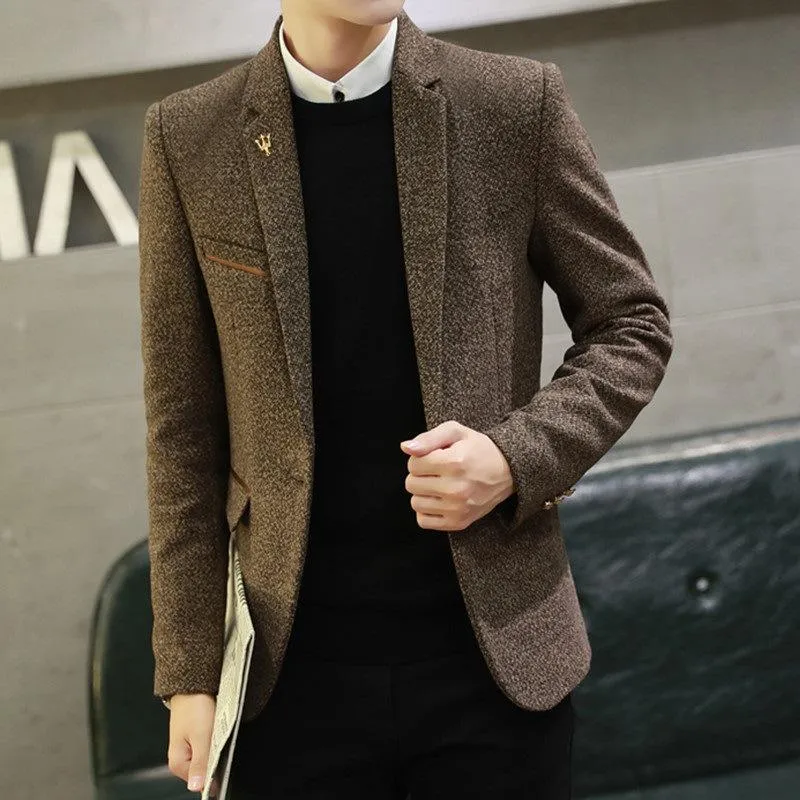 大阪売り出し 春のスタイルのファッションハイエンドの小さなスーツの韓国風のカジュアルな用意なコートメンズトレンドスリムフィットビジネスシングルスーツブレザー 直販超安い Roebuckbuilders Com