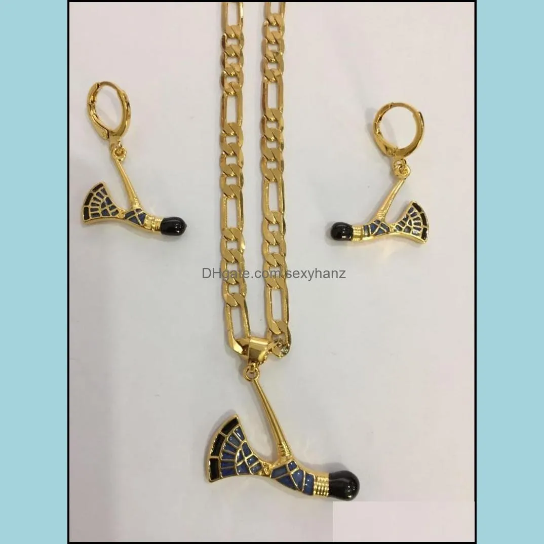 Earrings & Necklace PNG Africa Romantic Axe Sets Gold LOVELY Bag Drop Ear Ring Jewelry Set For Women Wedding Bijoux Gifts