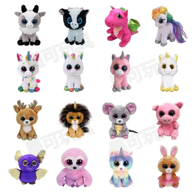 Nuevos 35 juguetes de peluche de dise o de 15 cm venta al por mayor mu ecos suaves de animales con ojos grandes para ni os regalos de cumplea os