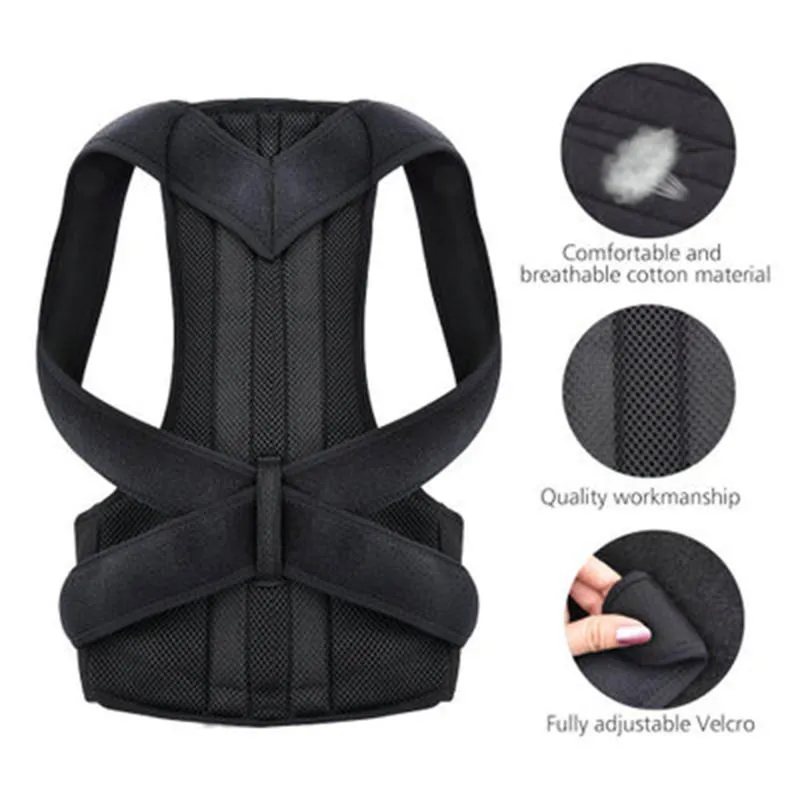 Men's Body Shapers CXZD Men Brace Support Belt Adjustable Spine Posture Corrector Back Correction Humpback Band Lumbar Should2224