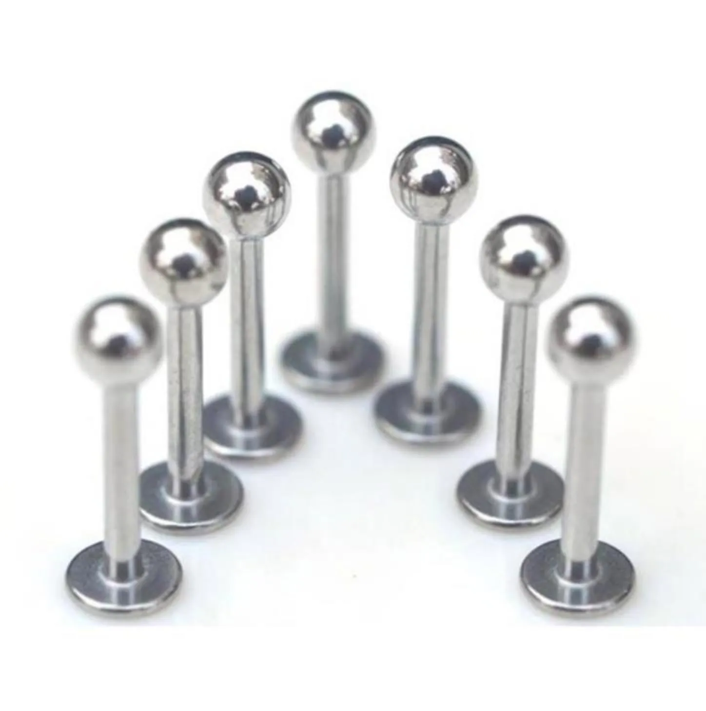 10pcs 18G Ball Lip Ring Nose Ear Bar Stud Stainless Steel Piercing Body Jewelry Wholesale