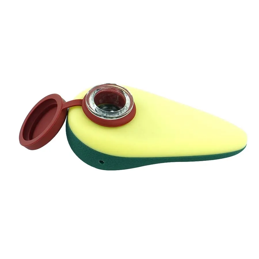 pipe à tabac joint de tuyau en silicone avec bol en verre tuyaux d'avocat longueur 101mm Petit et léger