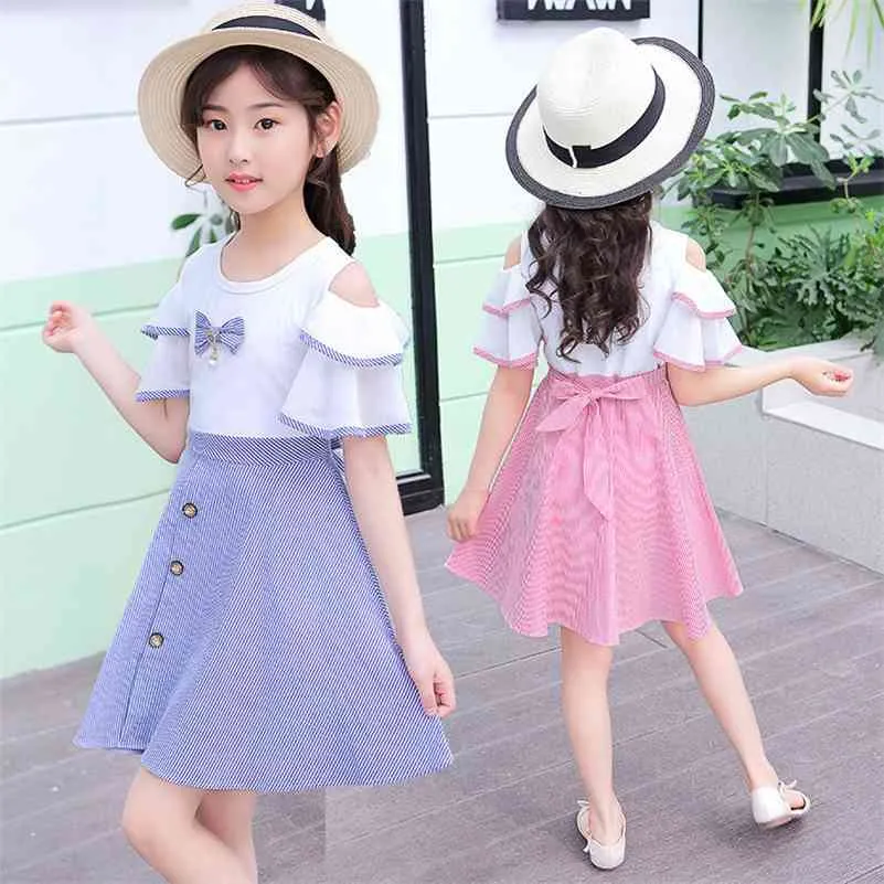 Flower Girls Dress Blue Belted Wedding Party Bridesmaid – Sunny Fashion