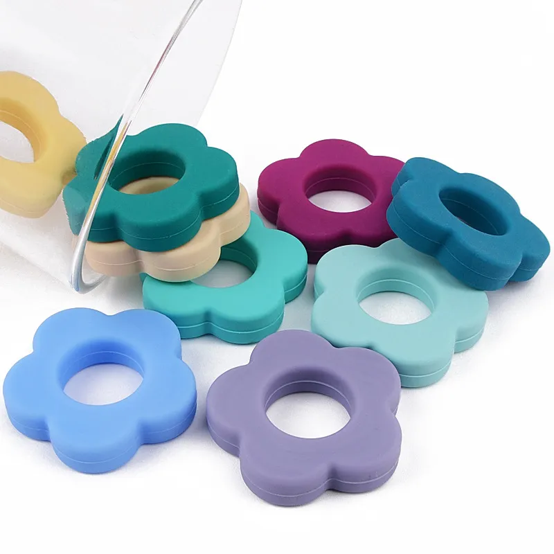 Sunflower Silicone Teether BPA Graia Graia Livre Material Seguro Bebê Bebê Chewable Brinquedo DIY Chewy Teether Colar Pacifier Pingente Beads