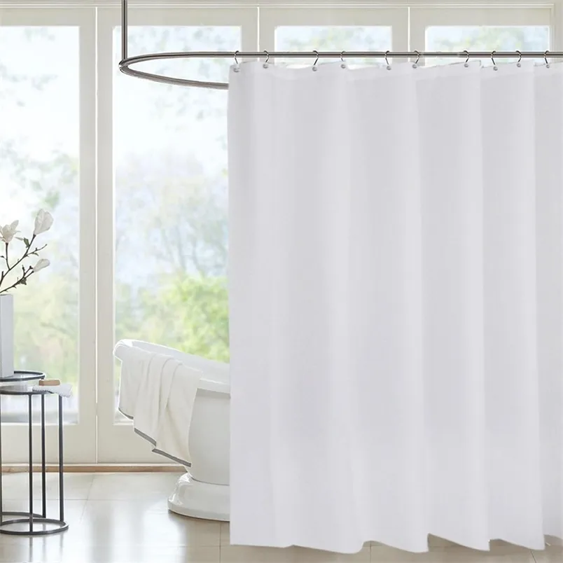 Inya Stoff-Duschvorhang-Einlage, weißes Polyester, seifenbeständig, wasserdicht, maschinenwaschbar, Bad 210915