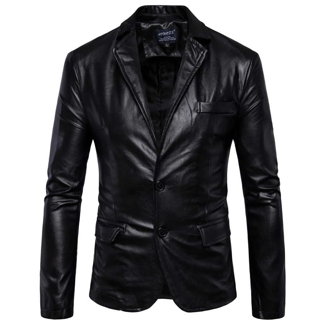 Save Big on Bulk Mens Leather Jackets Button Formal Dress Suits Fashion  Man Blazers Black Brown Solid Motorcycle Coat Suede Jacket Male 211009