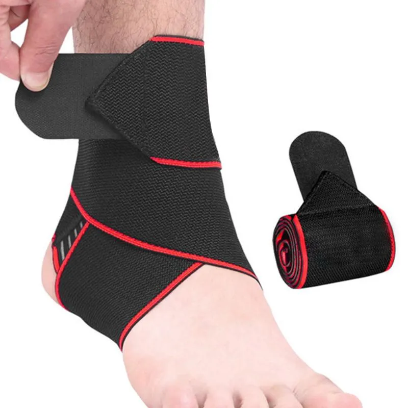 Ankle Support 1pcs Elastic Silicone Brace Strap Basketboll Fotboll Professionell Sportsäkerhet