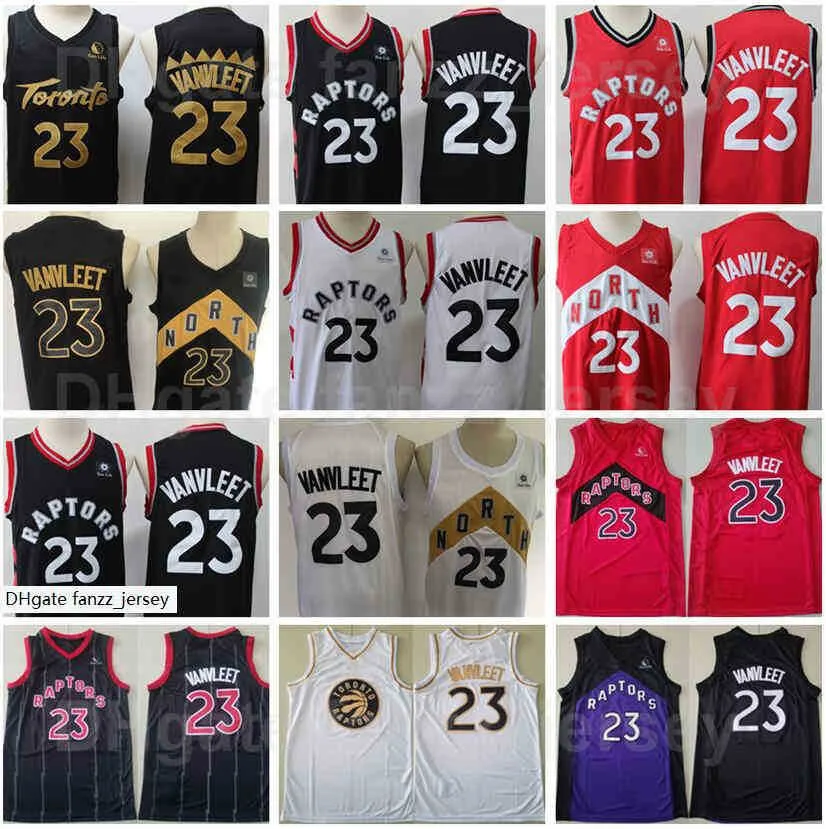 Erkekler Fred Vanvleet Jersey 23 Basketbol Siyah Kırmızı Beyaz Takım Renk Nefes Dikişli Saf Pamuk Kaliteli