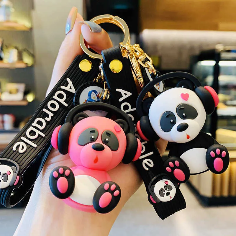 Musique créative éléphant Panda poupée belle clé boucle garçons et filles sac à dos pendentif Couple sacs dessin animé porte-clés G1019