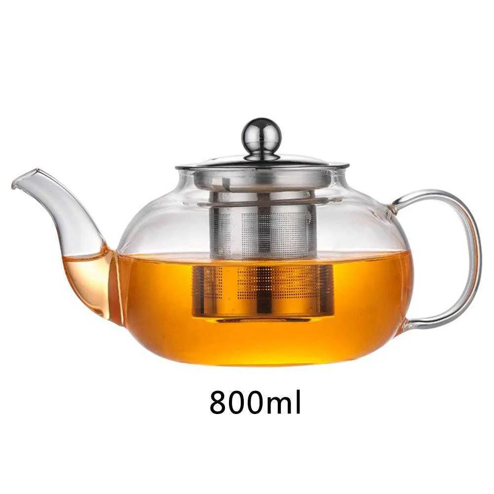 Tetera – Tetera de vidrio grande de 47 onzas con infusor, teteras de  borosilicato para estufa, ollas de té con tapa, tetera para té, té  floreciente