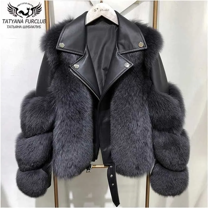 Winter Fashion Women Real Fur Coats With Genuine Sheepskin Leather Whole skin Natural Jacket Luxury Outwear 211124