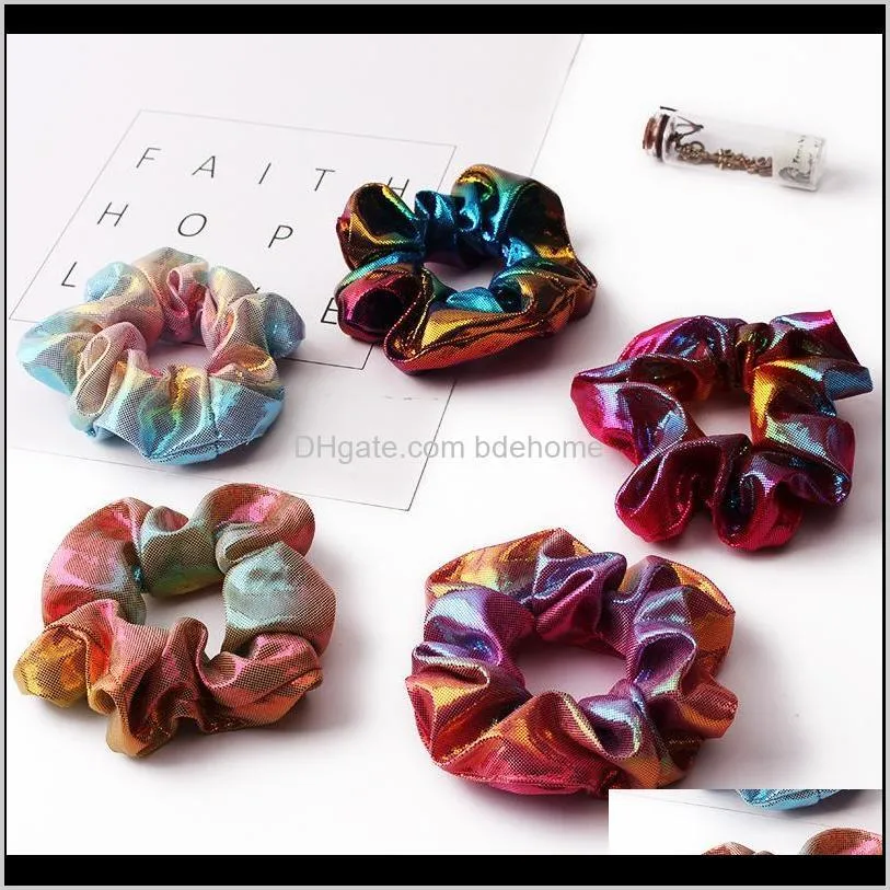 amazon bestseller innovative gradient color fabric yiwu factory high quality wholesale custom hair scrunchies hair ties 2019