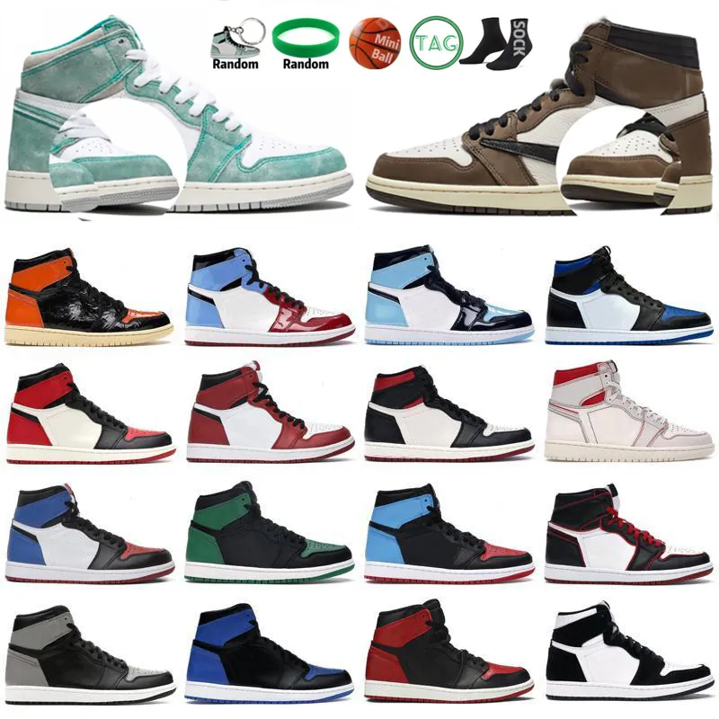 Buty do koszykówki Jumpman 1 OG 1s Panda University Blue Chicago Silver Bred Trampki Dark Mocha Patent Bred Shadow UNC Mężczyźni Kobiety Trampki