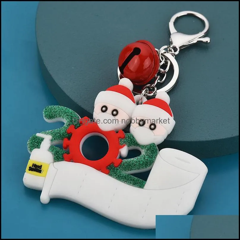 2021 Fashion Keychain Christmas Tree Pendant soft plastic mask small Snowman gift