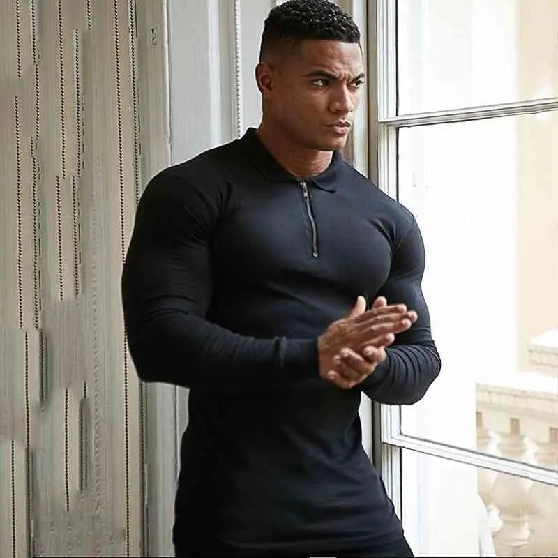 Mens Polo Shirt Brand Solid Fitness Polo Shirts Camisa Masculina