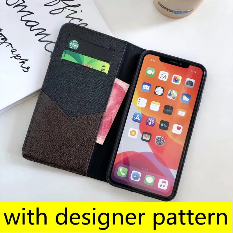 Designer Fashion Wallet Phone Cases pour iphone 13 13pro 12 12pro max 11pro XS XR Xsma Top Quality Leather Card Holder Sticker Luxury