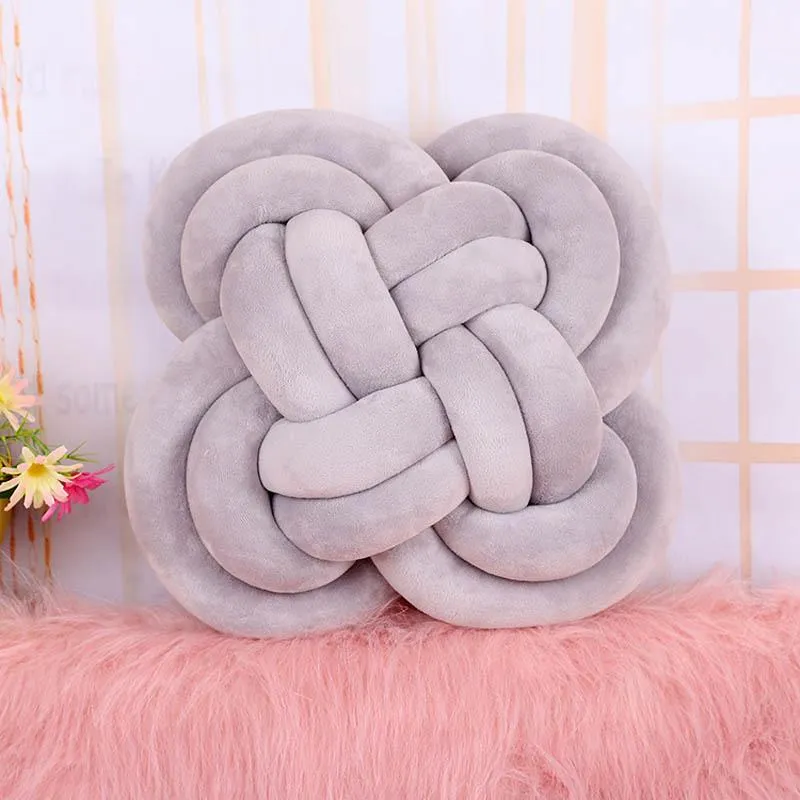 Cushion/Decorative Pillow Knot Ball Hand-woven Square Cushion Throw Knotted For Home Sofa Decoration Party Decor