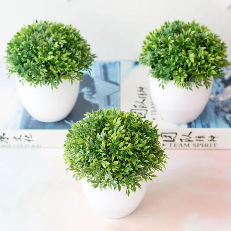 Dekoracyjne kwiaty wieńce 3 sztuk symulacji roślina bonsai bambusowa trawa home wystrój ogród ozdoby krajobrazu
