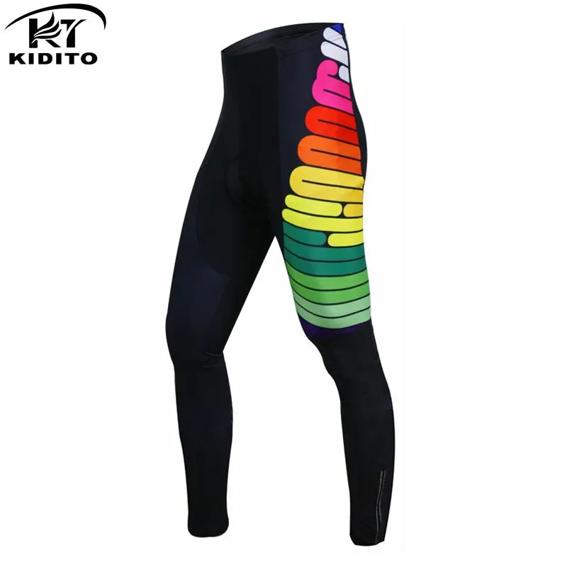 Pantalon de course KIDITOKT 2021 hiver garder au chaud cyclisme polaire thermique vtt vélo collants vélo pantalon avec 3D Gel rembourré