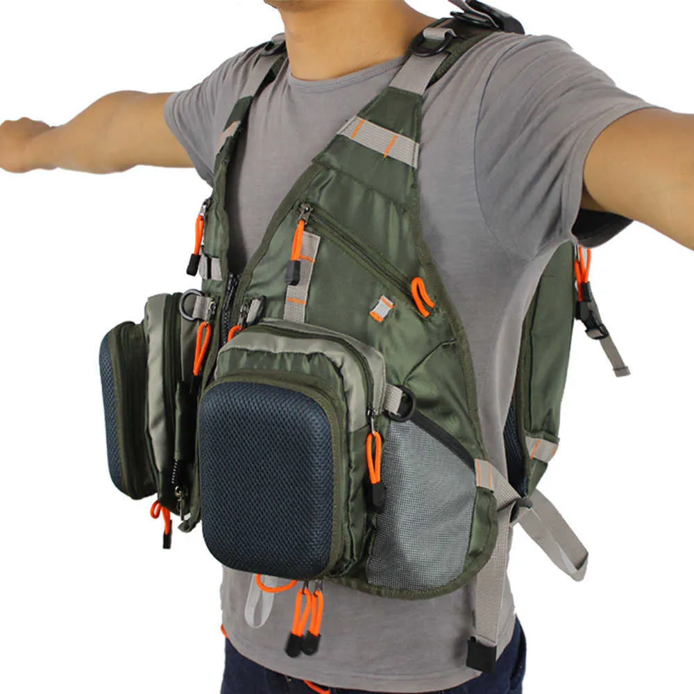 Adjustable Men Fly Fishing Vest Pack Multifunction Pockets Outdoor