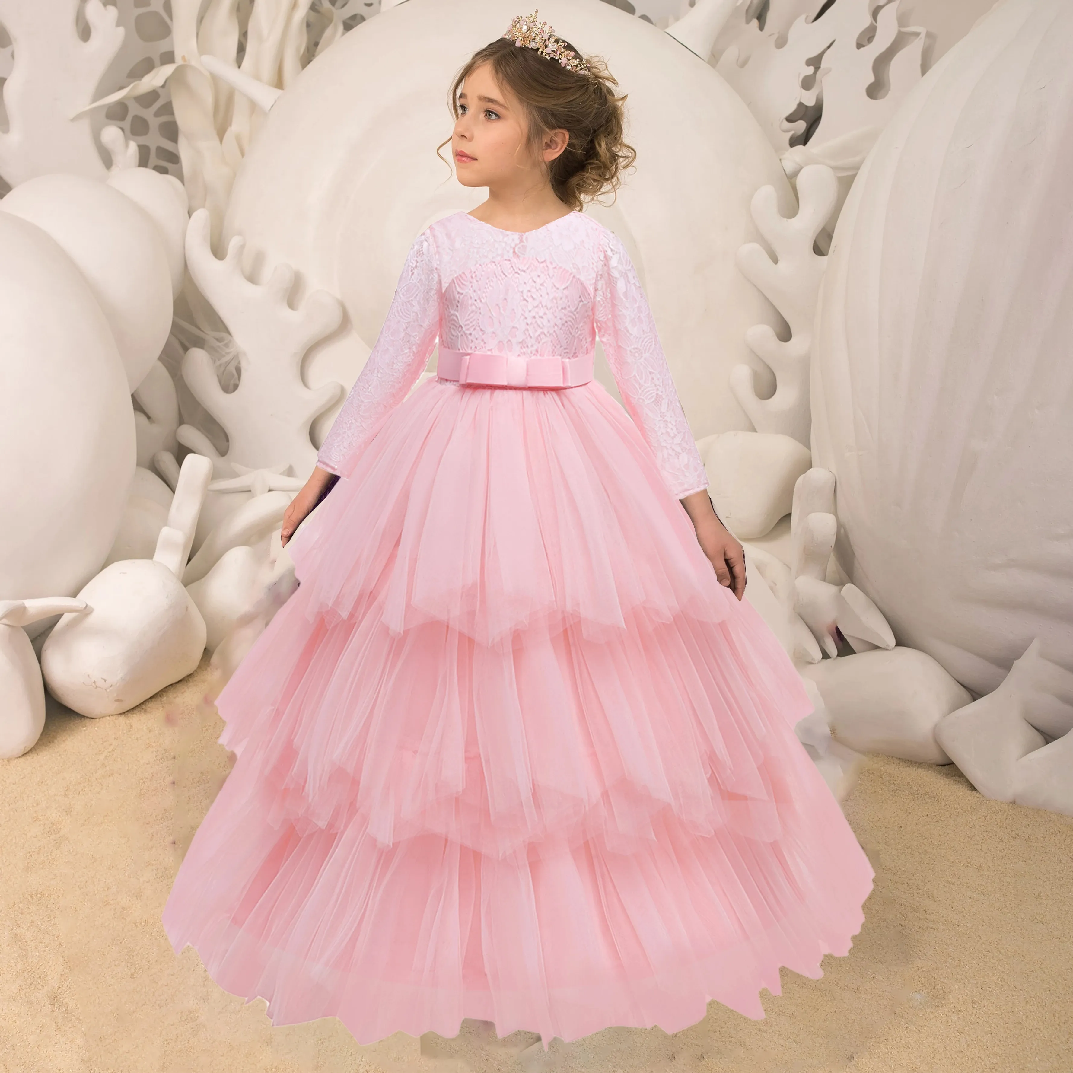 IZhansean Pageant Flower Girls Dress Kids Fancy Wedding Bridesmaid Gown  Formal Dresses Pink 5-6 Years - Walmart.com