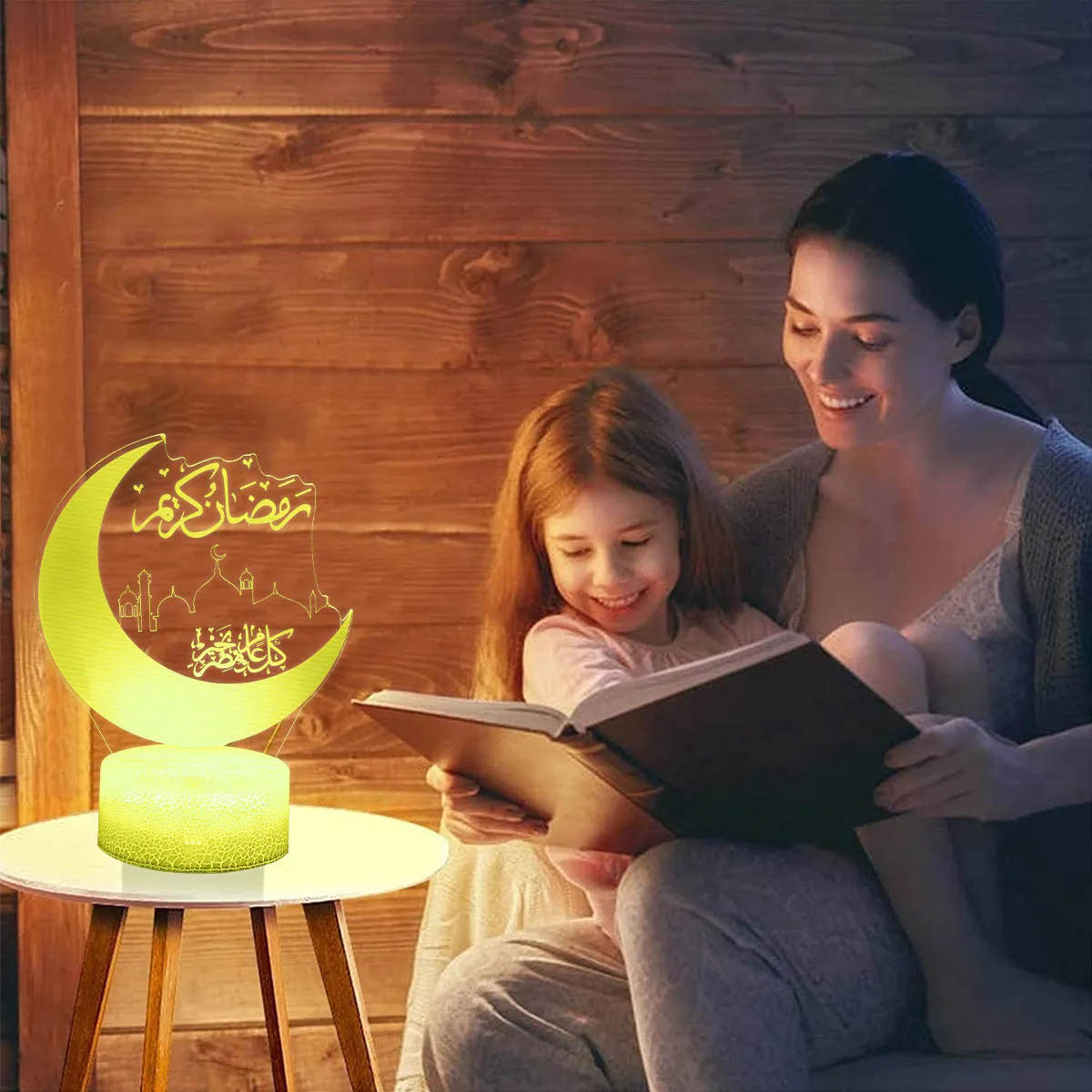 Eid Mubarak Ramadan Decor for Home: Moon and Stars Remote Control LED ...