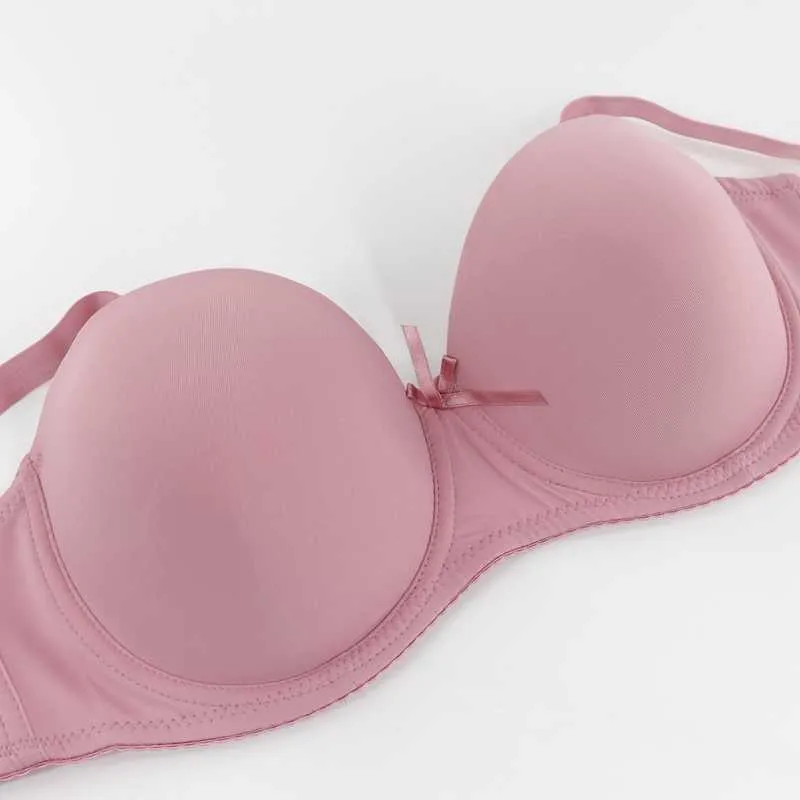 PariFairy Solid Color Silicon Band Strapless Bra Push Up For Big