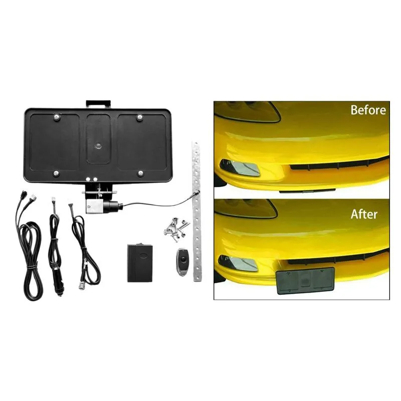 License Plate Frames USA Shutter Cover Up Flip Electric Frame With Remote Control Bracket Holder Easy To Install Rust Proof2093