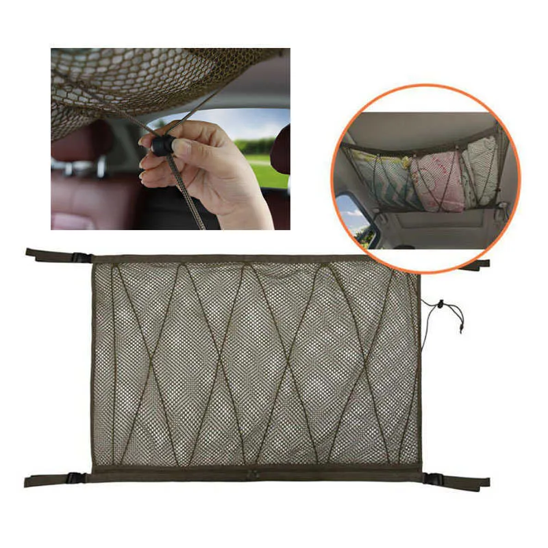 New Universal Car Ceiling Storage Net Roof Interior Bag go Sundries