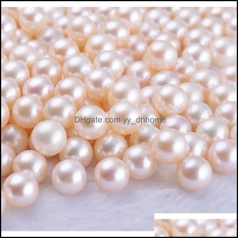 7-10mm Natural Freshwater Round Pearls Naked Beads Scattered Beads Grain Beads