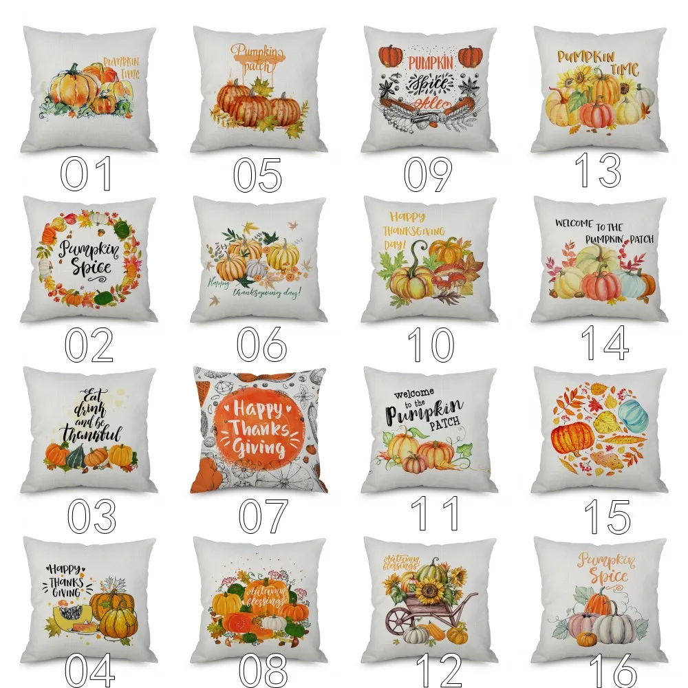 Halloween Thanksgiving Day Pillow case Pumpkin Sunflower Throw Cushion Decor Decorative Pillowcase Bedroom