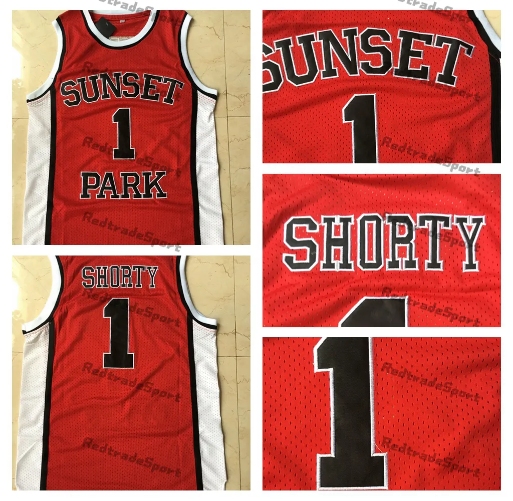 Fredo Starr Shorty # 1 Sunset Park Movie Basketball Jerseys Red High School Stitched Shirts S-XXL