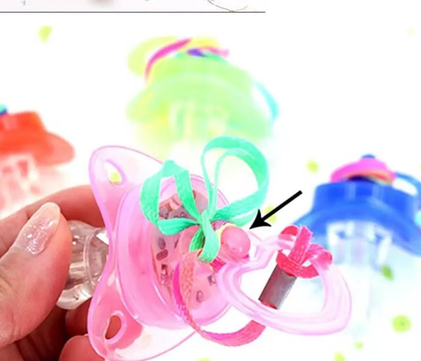 200pcs/lot Led Pacifier Whistle Light Necklaces Nipple Flashing Kids Toy For Christmas Bar Party Supplies