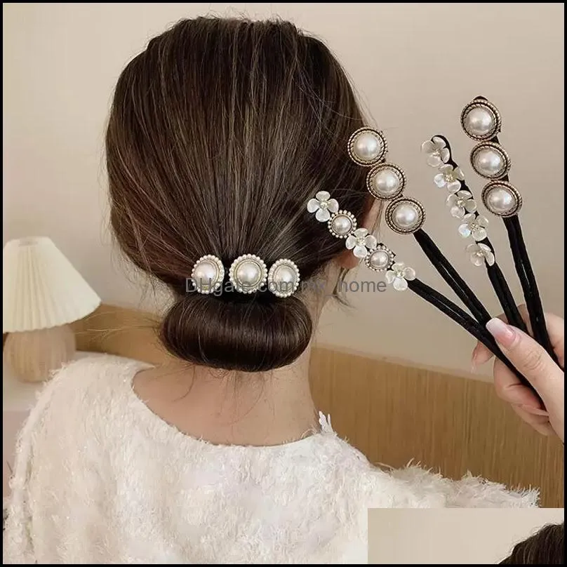 Pearl Hairpin Hair Accessories For Women Metal Simple Statement Jewelry Crystal Rhinestone Gifts