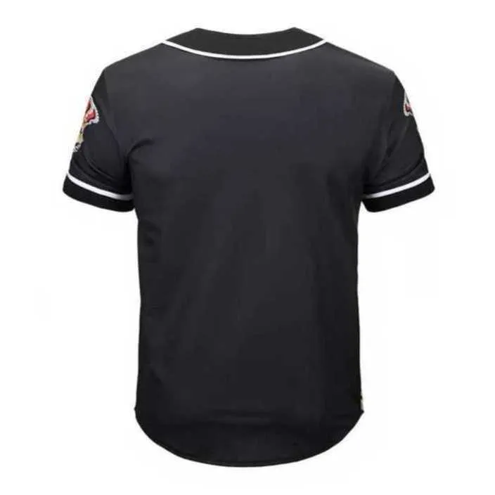 야구 유니폼 남자 스트라이프 짧은 소매 거리 셔츠 검은 흰색 스포츠 셔츠 AD704