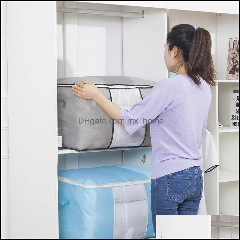 Thicken Household Foldable Clothing Wardrobe Organizer Bag Waterproof Non-woven Blanket Quilt Box Bags Storage Organization &