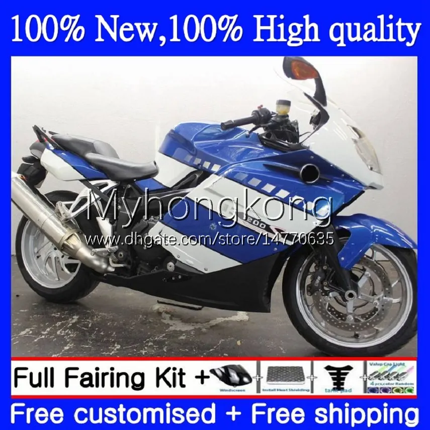 Body +Tank cover For BMW K1200 S K 1200 S K1200S K1200-S 05-10 Bodywork 4No.0 K-1200S 05 06 07 08 09 10 K 1200S 2005 2006 2007 2008 2009 2010 Full Fairing Kit Black Factory Blue