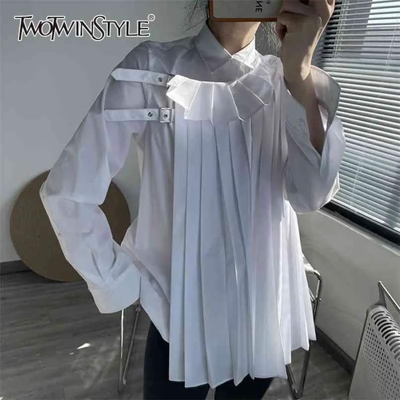 Camisa plisada blanca deals