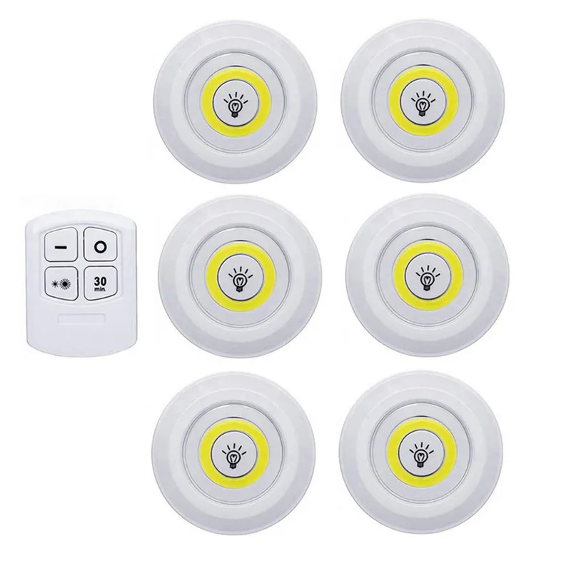 Smart Wireless Remote Control Night Light Dekorativ köksskåp Trapp Aisle Badrumsbelysning Mini LED -lampor D1.5